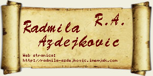 Radmila Azdejković vizit kartica
